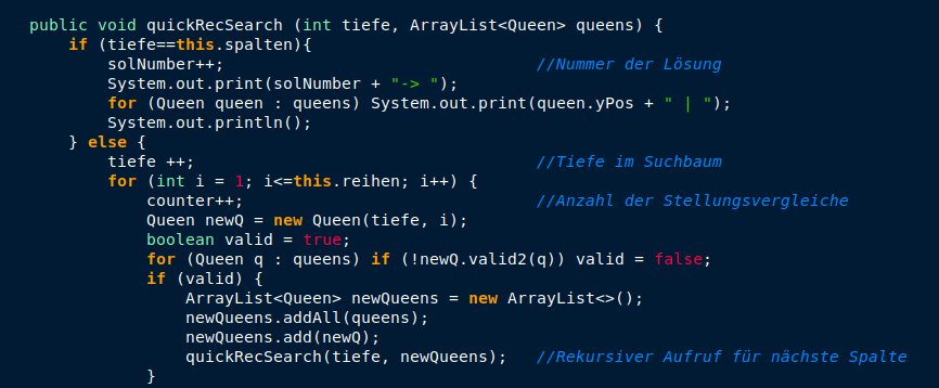 Lösungsfunktion in Java
